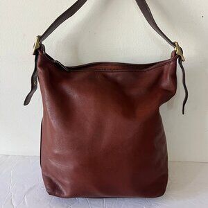 VINTAGE COACH LEGACY DUFFLE LEATHER BROWN CROSSBODY